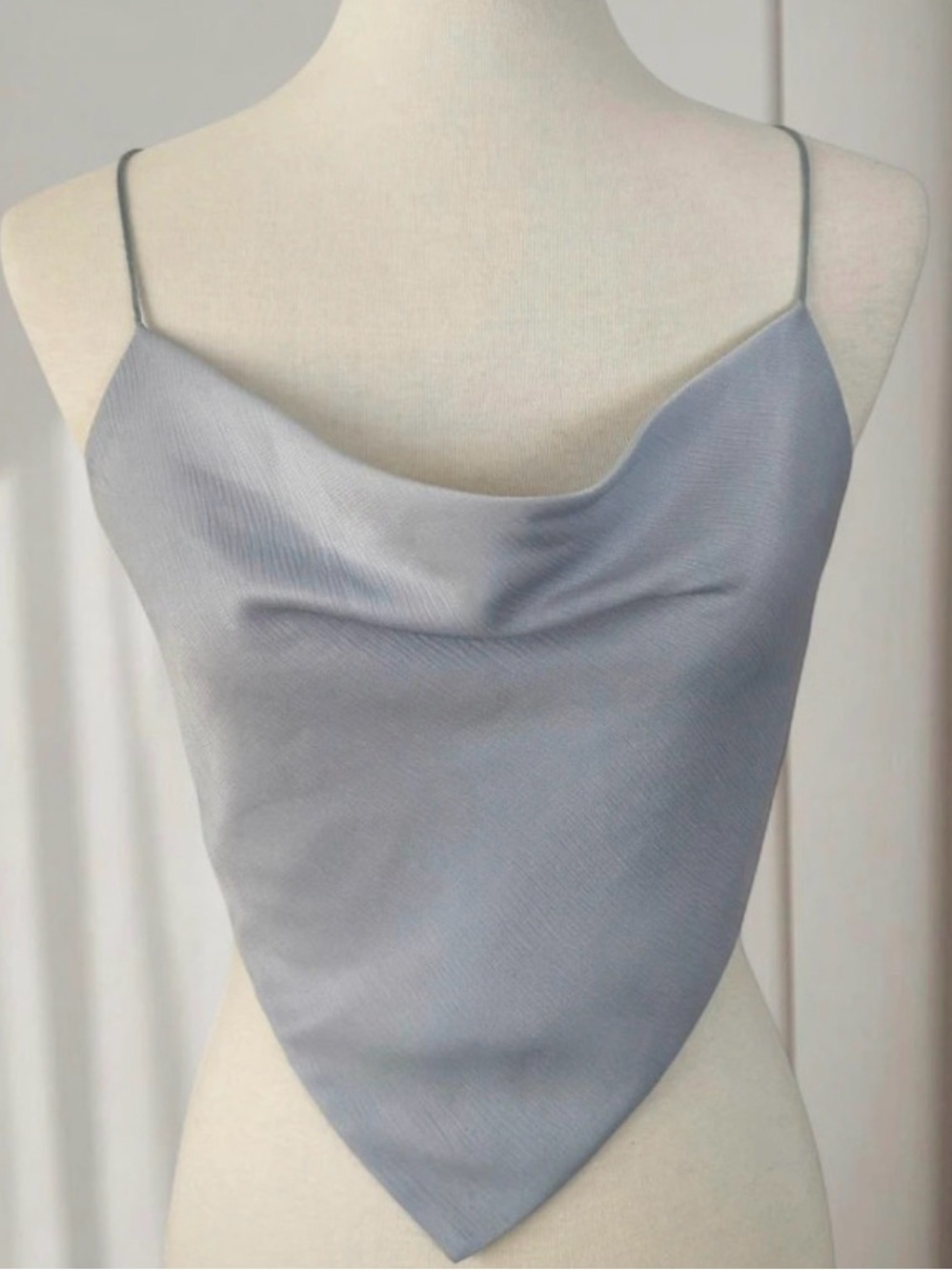 Princess Polly cowl neck satin top with adjustable tie back (US size 2)
